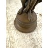 ANTICA LAMPADA BRONZO LIBERTY CANDELABRO 5 LUCI STATUA DIANA CACCIATRICE 82 cm/h