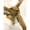 COPPIA CANDELABRO ROCAILLE PORTACANDELE  3 BRACCI BRONZO DORATO PATINA 40 cm/h