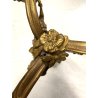 COPPIA CANDELABRO ROCAILLE PORTACANDELE  3 BRACCI BRONZO DORATO PATINA 40 cm/h