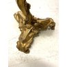 COPPIA CANDELABRO ROCAILLE PORTACANDELE  3 BRACCI BRONZO DORATO PATINA 40 cm/h