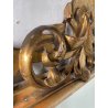 ANTICA GRANDE SPECCHIERA CORNICE BAROCCA LEGNO DORATO FOGLIA ORO 1800 CAMINIERA