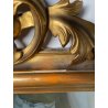ANTICA GRANDE SPECCHIERA CORNICE BAROCCA LEGNO DORATO FOGLIA ORO 1800 CAMINIERA