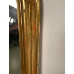 ANTICA GRANDE SPECCHIERA CORNICE BAROCCA LEGNO DORATO FOGLIA ORO 1800 CAMINIERA