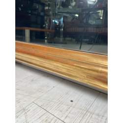 ANTICA GRANDE SPECCHIERA CORNICE BAROCCA LEGNO DORATO FOGLIA ORO 1800 CAMINIERA
