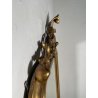 ANTICA GRANDE SPECCHIERA CORNICE BAROCCA LEGNO DORATO FOGLIA ORO 1800 CAMINIERA