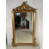 ANTICA GRANDE SPECCHIERA CORNICE BAROCCA LEGNO DORATO FOGLIA ORO 1800 CAMINIERA