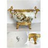ANTICO CENTROTAVOLA VASO FRANCESE MONTATURE BRONZO DORATO STILE ECLETTICO '900