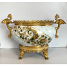 ANTICO CENTROTAVOLA VASO FRANCESE MONTATURE BRONZO DORATO STILE ECLETTICO '900