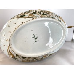 ANTICO CENTROTAVOLA VASO FRANCESE MONTATURE BRONZO DORATO STILE ECLETTICO '900