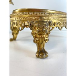 ANTICO CENTROTAVOLA VASO FRANCESE MONTATURE BRONZO DORATO STILE ECLETTICO '900
