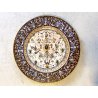ANTICO PIATTO PARATA TERRACOTTA SMALTATA MAIOLICA DECORO GROTTESCHE ø 48 cm
