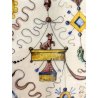 ANTICO PIATTO PARATA TERRACOTTA SMALTATA MAIOLICA DECORO GROTTESCHE ø 48 cm