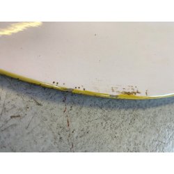 ANTICO PIATTO PARATA TERRACOTTA SMALTATA MAIOLICA DECORO GROTTESCHE ø 48 cm