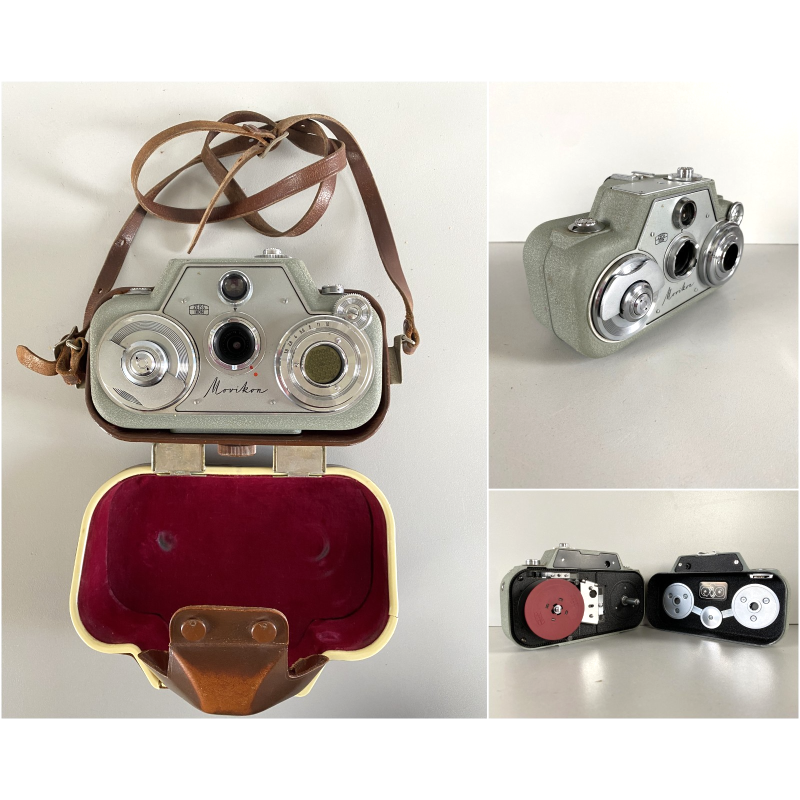 CINEPRESA VINTAGE Zeiss Ikon Movikon 8B a PELLICOLA 8 mm TESSAR 1:1.9 GERMAY '56