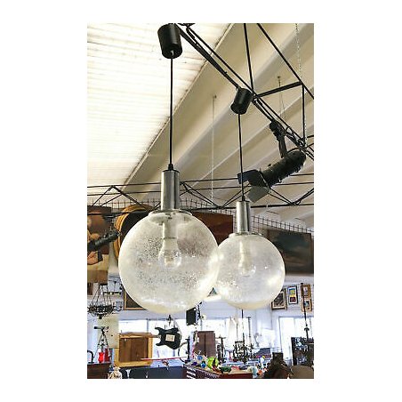 COPPIA LAMPADARIO TARGETTI SANKEY DESIGN VETRO BULLICANTE A SOSPENSIONE HANGING