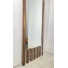 SPECCHIO PARETE DESIGN ANNI 70 SPECCHIERA MID CENTURY MIRROR TEAK OTTONE GLASS