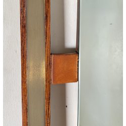 SPECCHIO PARETE DESIGN ANNI 70 SPECCHIERA MID CENTURY MIRROR TEAK OTTONE GLASS