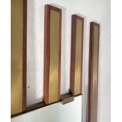 SPECCHIO PARETE DESIGN ANNI 70 SPECCHIERA MID CENTURY MIRROR TEAK OTTONE GLASS