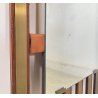 SPECCHIO PARETE DESIGN ANNI 70 SPECCHIERA MID CENTURY MIRROR TEAK OTTONE GLASS