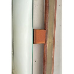 SPECCHIO PARETE DESIGN ANNI 70 SPECCHIERA MID CENTURY MIRROR TEAK OTTONE GLASS