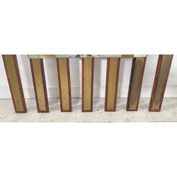 SPECCHIO PARETE DESIGN ANNI 70 SPECCHIERA MID CENTURY MIRROR TEAK OTTONE GLASS