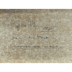 DIPINTO OLIO Zuffini Alfi COMPOSIZIONE in ROSA ASTRATTO MODERNISTA GEMETRICO '70