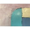 DIPINTO OLIO Zuffini Alfi COMPOSIZIONE in ROSA ASTRATTO MODERNISTA GEMETRICO '70