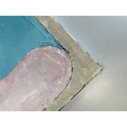 DIPINTO OLIO Zuffini Alfi COMPOSIZIONE in ROSA ASTRATTO MODERNISTA GEMETRICO '70