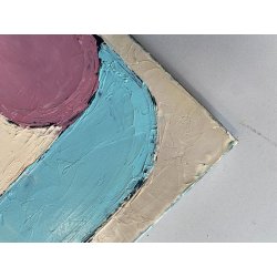 DIPINTO OLIO Zuffini Alfi COMPOSIZIONE in ROSA ASTRATTO MODERNISTA GEMETRICO '70