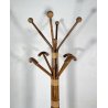 APPENDIABITI DA TERRA ANNI 50 BAMBU VIMINI LEGNO MIDCENTURY ATTACCAPANNI DESIGN