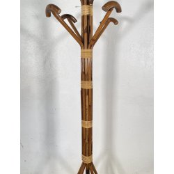 APPENDIABITI DA TERRA ANNI 50 BAMBU VIMINI LEGNO MIDCENTURY ATTACCAPANNI DESIGN