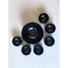 SET CIOTOLE MINIMALISTA "Tongareva" DESIGN Enzo Mari DANESE Milano 7pz NERO 1969