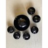 SET CIOTOLE MINIMALISTA "Tongareva" DESIGN Enzo Mari DANESE Milano 7pz NERO 1969