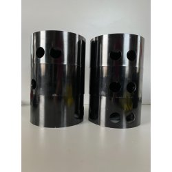 SET CIOTOLE MINIMALISTA "Tongareva" DESIGN Enzo Mari DANESE Milano 7pz NERO 1969