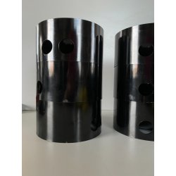 SET CIOTOLE MINIMALISTA "Tongareva" DESIGN Enzo Mari DANESE Milano 7pz NERO 1969