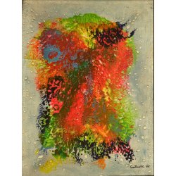 QUADRO DIPINTO TECNICA MISTA B. Contenotte COMPOSIZIONE ASTRATTA MATERICA 1975