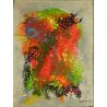 QUADRO DIPINTO TECNICA MISTA B. Contenotte COMPOSIZIONE ASTRATTA MATERICA 1975