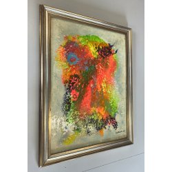 QUADRO DIPINTO TECNICA MISTA B. Contenotte COMPOSIZIONE ASTRATTA MATERICA 1975