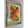 QUADRO DIPINTO TECNICA MISTA B. Contenotte COMPOSIZIONE ASTRATTA MATERICA 1975