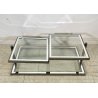 TAVOLINO SALOTTO DESIGN ANNI 70 ACCIAIO CROMATO VETRO SPECCHIATO TABLE DESIGN