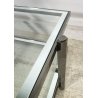 TAVOLINO SALOTTO DESIGN ANNI 70 ACCIAIO CROMATO VETRO SPECCHIATO TABLE DESIGN