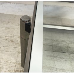 TAVOLINO SALOTTO DESIGN ANNI 70 ACCIAIO CROMATO VETRO SPECCHIATO TABLE DESIGN