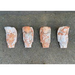 LOTTO 4 MENSOLA ARCHITETTONICA TERRACOTTA FIGURA BUSTO ANGELO PUTTO BAROCCO '800