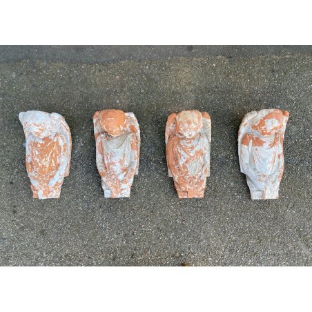 LOTTO 4 MENSOLA ARCHITETTONICA TERRACOTTA FIGURA BUSTO ANGELO PUTTO BAROCCO '800