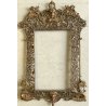 CORNICE DA PARETE SPECCHIERA BRONZO DORATO VITTORIANA ORNATA TRAFORATA 68x44cm