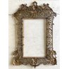 CORNICE DA PARETE SPECCHIERA BRONZO DORATO VITTORIANA ORNATA TRAFORATA 68x44cm