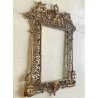 CORNICE DA PARETE SPECCHIERA BRONZO DORATO VITTORIANA ORNATA TRAFORATA 68x44cm