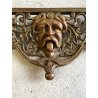 CORNICE DA PARETE SPECCHIERA BRONZO DORATO VITTORIANA ORNATA TRAFORATA 68x44cm