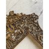 CORNICE DA PARETE SPECCHIERA BRONZO DORATO VITTORIANA ORNATA TRAFORATA 68x44cm