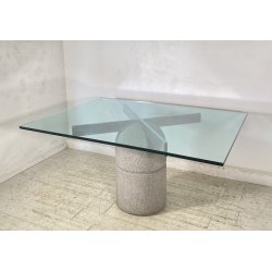 TAVOLO PRANZO DESIGN Giovanni Offredi ANNI 70  Saporiti MOD. Paracarro PIETRA